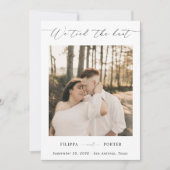 Invitation Réception De Mariage Moderne Elopement Script Seul (Devant)