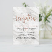 Invitation Réception de mariage moderne en marbre blanc et or (Debout devant)