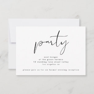 Invitation Réception de mariage moderne en noir et blanc