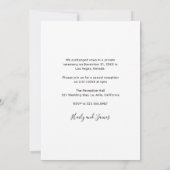 Invitation Réception de mariage moderne et élégante photo (Dos)