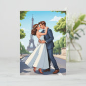 Invitation réception de mariage moderne et heureux après une (Debout devant)