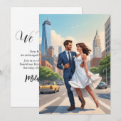 Invitation réception de mariage moderne et heureux après une  (Devant / Derrière)
