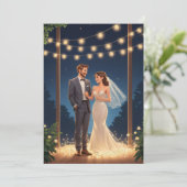 Invitation réception de mariage moderne et heureux après une  (Debout devant)