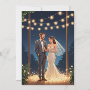 Invitation réception de mariage moderne et heureux après une