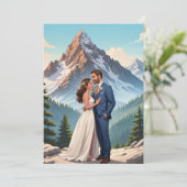 Invitation réception de mariage moderne et heureux après une  (Debout devant)