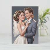 Invitation réception de mariage moderne et heureux après une  (Debout devant)