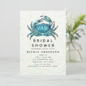 Invitation Réception de mariage moderne étoile de mer crabe b (Debout devant)