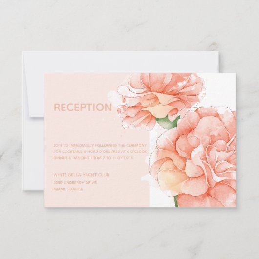 Invitation Réception De Mariage Moderne Florale Élégante (Devant)