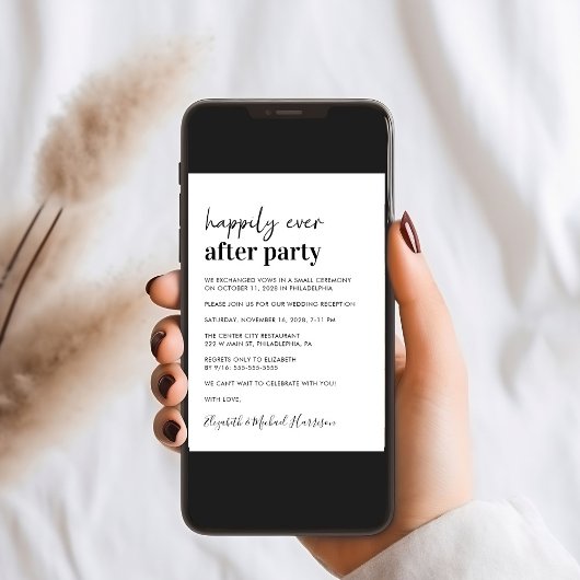 Invitation Réception De Mariage Moderne Minimale