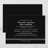 Invitation Réception de mariage moderne noire simple (Devant / Derrière)