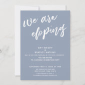 Invitation Réception de mariage moderne poussiéreux bleu nous (Devant)