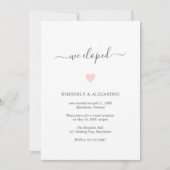 Invitation Réception de mariage moderne rose simple et mignon (Devant)