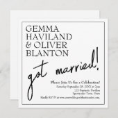 Invitation Réception de mariage moderne simple et amusante av (Devant / Derrière)