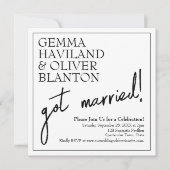 Invitation Réception de mariage moderne simple et amusante av (Devant)