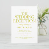 Invitation Réception de mariage moderne vert chartreuse (Debout devant)