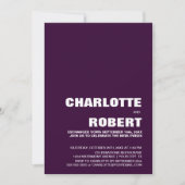 Invitation Réception de mariage moderne violet (Devant)