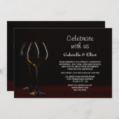 Invitation Réception de mariage moderne Vitrail noir (Devant / Derrière)