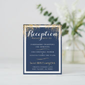 Invitation Réception de mariage moderne Willow Tree Blue Gold (Debout devant)
