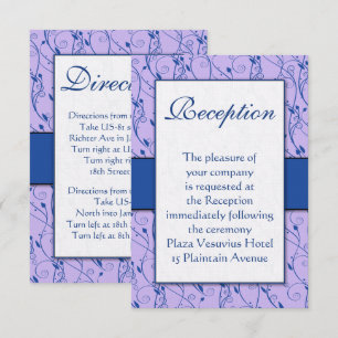 Invitation Réception de mariage Monogram Royal Blue Lilac Swi