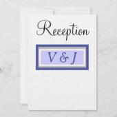 Invitation Réception de mariage Monogramme Pervenche (Devant)
