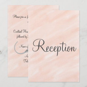 Invitation Réception de mariage Monogramme rose pêche pastel