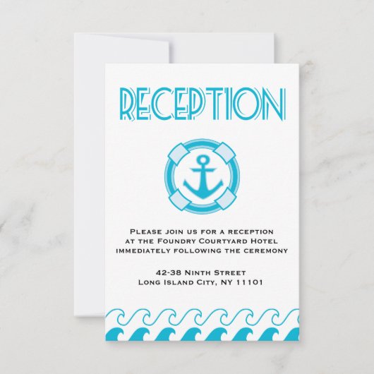 Invitation Réception de mariage nautique (Devant)