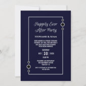 Invitation Réception de mariage Navy Blue Happily Ever After (Devant)