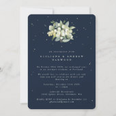 Invitation Réception de mariage Navy Snowberry+Eucalyptus (Devant)