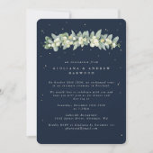 Invitation Réception de mariage Navy Snowberry+Eucalyptus Pho (Devant)