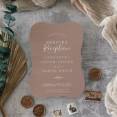 Invitation Réception de mariage neutre à feuille minimale