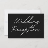 Invitation Réception De Mariage Noir Blanc Simplement Élégant (Dos)