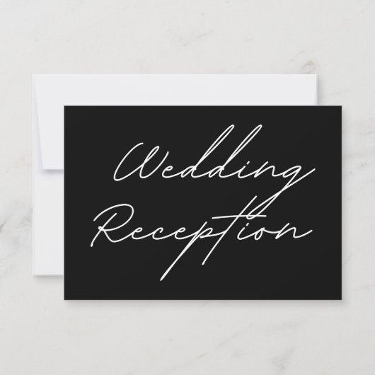 Invitation Réception De Mariage Noir Blanc Simplement Élégant (Dos)