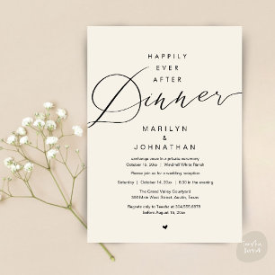 Invitation Réception de mariage noir de dîner pour toujours h