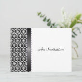 Invitation Réception de mariage noir et blanc (Debout devant)