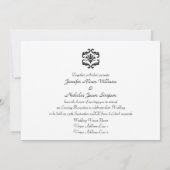 Invitation Réception de mariage noir et blanc (Dos)