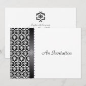 Invitation Réception de mariage noir et blanc (Devant / Derrière)