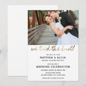 Invitation Réception de mariage 'Nous avons fait le noeud' (Devant / Derrière)