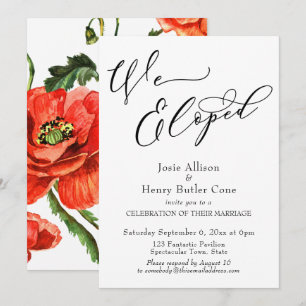 Invitation Réception de mariage Nous nous sommes enfuis, Coqu