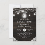 Invitation Réception de mariage Oak Ridge Rustic Wood & Lace (Devant)