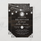 Invitation Réception de mariage Oak Ridge Rustic Wood & Lace (Devant / Derrière)