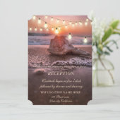 Invitation Réception de mariage Ocean Beach, lumières de coqu (Debout devant)