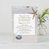 Invitation Réception de mariage Ocean Beach Starfish uniqueme (Debout devant)