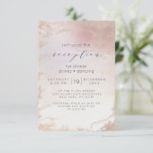 Invitation Réception de mariage Ombre Blush Pink Frosted Foil (Debout devant)