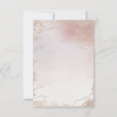 Invitation Réception de mariage ombré blush rose givré feuill (Dos)