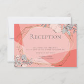 Invitation Réception de mariage OnTrend Cadre doré à fleurs c (Devant)