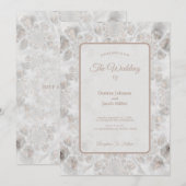 Invitation Réception de mariage or blanc argent simple élégan (Devant / Derrière)