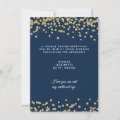 Invitation Réception de mariage or faux paillettes confettis (Devant)