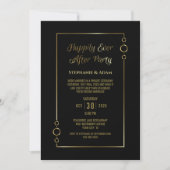 Invitation Réception de mariage Or Noir Heureux Pour Toujours (Devant)
