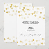 Invitation Réception de mariage paillettes dorées lumières (Devant / Derrière)