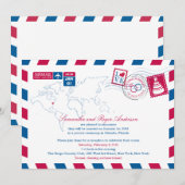 Invitation Réception de mariage par avion à New York (Devant / Derrière)